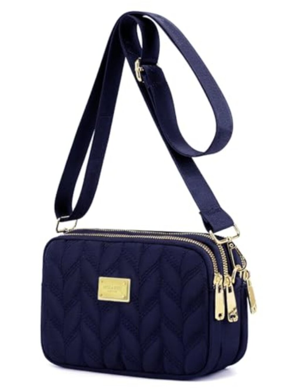 Quilted Nylon Crossbody Bag Lightweight Small Purse Adjustable Strap